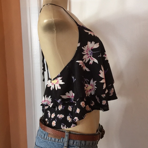 Urban Outfitters Kimchie Blue Floral Crop Top - Picture 2 of 5
